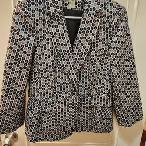 Peter Nygard Black and White Patterned Blazer